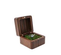 Jewelry Box Wooden Storage with Collect Soft Interior Holder Single/Double Slot Organizer Vintage Style for Proposal, Wedding(8YY804336-7)