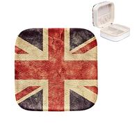 Jewelry Boxes PU Leather Small Jewelry Travel Case Union Jack Vintage UK Flag