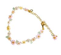 Jewelry by Hao Handmade Beaded Daisy Bracelet, Flower Cute Summer Beach Trending, for Teen Girls Women Girlfriend Wedding Bride, 6 inch, no