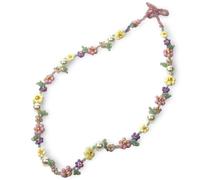 Jewelry by Hao Handmade Beaded Necklace, Flower Daisy Cute Summer Beach Trending Pink Chocker, for Teen Girls Women Girlfriend Wedding Bride, Plastic, No Gemstone
