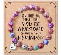 Jewelry&Card Inspirational Gifts for Women, Sometimes You Forget You're Awesome Bracelets, Mothers Day Gifts, Unique Gifts for Mom, Daughter, Teen Girls, Sister, Best Friends on Birthday Graduation,