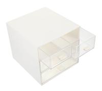 Jewelry Case Drawer Style 3-tier Four Grid White Abs PC | Display Storage Holder for Lip Gloss and Jewelries, Easy Open and Close, Good Seal Design