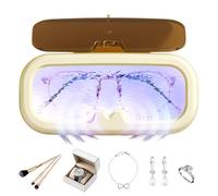 Jewelry Cleaner Machine,Ring Cleaner Glasses Deep Cleaning Machine - Rechargeable Cleaning Supplies for Earrings Necklaces Rings Retainer Silver Daily Washing Business Travel