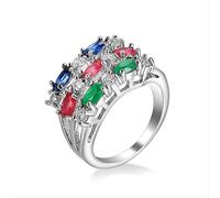 jewelry Colour Gemstone Blue Green Red Stone Ring Jewelry Women Wedding Engagement Rings earrings
