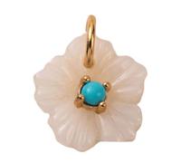 Jewelry Component with Flower Design, Small Pendant Loop Faceted Center for Necklace Projects Floral Charm Finding Pendant Supply Jewelry Focal Embellishment Beading Dangle