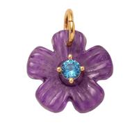 Jewelry Component with Flower Design, Small Pendant Loop Faceted Center for Necklace Projects Floral Charm Finding Pendant Supply Jewelry Focal Embellishment Beading Dangle