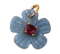 Jewelry Component with Flower Design, Small Pendant Loop Faceted Center for Necklace Projects Floral Charm Finding Pendant Supply Jewelry Focal Embellishment Beading Dangle