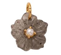Jewelry Component with Flower Design, Small Pendant Loop Faceted Center for Necklace Projects Floral Charm Finding Pendant Supply Jewelry Focal Embellishment Beading Dangle