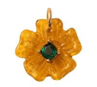 Jewelry Component with Flower Design, Small Pendant Loop Faceted Center for Necklace Projects Floral Charm Finding Pendant Supply Jewelry Focal Embellishment Beading Dangle