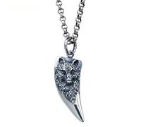 Jewelry Cool Wolf's Tooth Pendant Necklace for Man Women Girls,19.7 inch Chain, 23.6Inch Chain