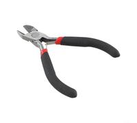 Jewelry Craft Mini Pliers Bent Flat Nose with Side Round End Cut for Precision Cutting and Small Part Manipulation with Ergonomic Grip (C)