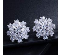 jewelry Cubic Zirconia Jewelry Rose Color Large Sparkling Snowflake Big Zircon Crystal Earrings For Girls jewelry