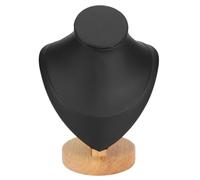 Jewelry Display Bust, 3D Necklace Display Stand Black | Flannel Covering, Retail Window, Boutique Merchandising, Accessory Compatible, Countertop Use, Pendant Showcase