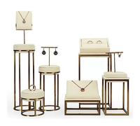 Jewelry Display for Selling Velvet Combination Set for Necklace Display, Bracelet, Earring, Pendants and Ring Display Holder - 3 Square + 3 Round - Jewelry Display for Selling Jewelry organizer stand