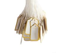 Jewelry Display Lanyard Tags with Custom Printable Blank Labels, Gold and Silver Edge Paper Tags, Suitable for Jewelry, Watches, Clothing, and Stationery, 500+100 Pack (Silver-100pcs)