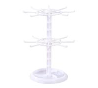 Jewelry Display Organizer - Dual-Level Rotary Stand, Compact Countertop Arrangement Tool, Soft Rotation Design | Stylish Accessory Storage Showcase Concept P