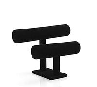 Jewelry Display Stand, 2 Tier T Shape Bracelet Holder,T-bar Velvet Watches Necklaces Safekeeping Shelf, Jewelry Showcase, Home Organizer Decorative Chains Storage Rack (8.6 in&0.2 in Show Length)