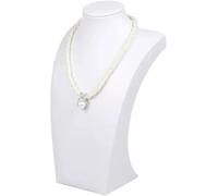 Jewelry Display Stand,Necklace Holder Bust Stand，Jewelry Towers Leather Figure Mannequin(White,24cm)