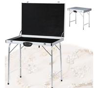 Jewelry Display Suitcase, Aluminum Trade Show Display Case, Aluminum Alloy Waterproof Necklace Earring Display Storage Case with Foldable High Stand, for Trade Shows, Night Markets & Travel(S)