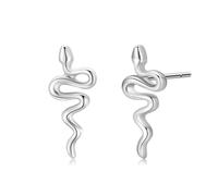 Jewelry Earrings for Women, Stud Earrings for Women 925 Silver Silver Serpentine 14X6mm for Wife Fathers Day Jewelry Simple