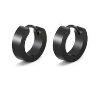Jewelry Earrings for Women, Titanium Earrings Hoops Black Circle Geometry Simple Style for Men Engagement Jewelry Upgrade