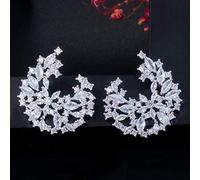 jewelry Elegant Design Color Big Leaf Flower Yellow Topaz Crystal Drop Earrings For Women Jewelry jewelry