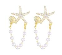 Jewelry Fashionable Tassel Imitation Pearl Earrings For Women All High End Bohemian Holiday Light Earrings Cherub (1-B, 3. 4X1. 4CM)
