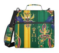 Jewelry Flowers 1.5-Inch 3-Ringing School Zipper Binder with Shoulder Strap & Handle Easy to Carry Portable Portfolio for Middle Student