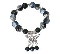 Jewelry for Homecoming Butterfly Elephant Stone Pendant Bracelets Colorful Gradation Beaded Charm Bracelets For Women Girl Boho Summer Beach Jewelry Wedding Costume (AB, One Size)