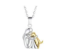 Jewelry For Original Design Little Her Ang Dog Hug Pendant Necklace Women Cute Sweet Cartoon Christmas Friendship Jewelry thing Fashion Trendy Accessories Creative For Women And Men thing