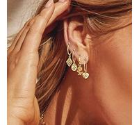 jewelry for women Women Silver Earrings, Bohemia Star Moon Crystal Geometric Round Women Set Stud Earrings Charming Female Birthday Party Jewelry Brincos Gifts For Girlfriend, Wife, Sister, Daughter,