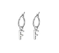 jewelry for women Women Silver Earrings, Silver Color 26 Letter M H Pendant Women Man Hoop Earrings Punk Unisex Trendy Jewelry Bijoux Gift Gifts For Girlfriend, Wife, Sister, Daughter, Mother On