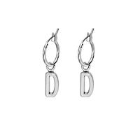 jewelry for women Women Silver Earrings, Silver Color 26 Letter M H Pendant Women Man Hoop Earrings Punk Unisex Trendy Jewelry Bijoux Gift Gifts For Girlfriend, Wife, Sister, Daughter, Mother On