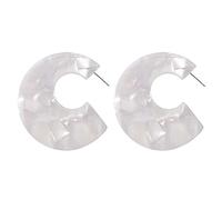 jewelry for women Women Silver Earrings, Women C Shape Acrylic Hoop Earrings Trendy Brand Temperament Jewelry Bijoux For Christmas Day Gift Gifts For Girlfriend, Wife, Sister, Daughter, Mother On