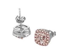 jewelry Heart Pink Gemstone Stud Earring 100% Real Jewelry Engagement Wedding Earrings For Women Bridal jewelry