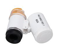 Jewelry Identify Microscope, LED Light Mini Microscope Magnifier 60X Portable Acrylic Optical Lens for Vintage Collecting for Senior Citizen(White)