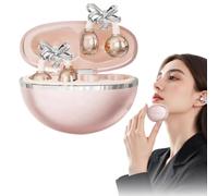 Jewelry-Inspired Clip-On Earbuds, Stylish Open Ear Clip On Earbuds, with Removable Butterfly Earring, Open Ear Bluetooth 6.0 Wireless Headphones for Work, Running, and Daily Wear (pink)