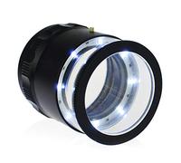 10X Illuminated Jewelers Loupe Magnifier with Interchangeable Reticle Scale, LED Light, 25mm Field of View, for Jewelry,Gems, Coins, Hobby Tool (1 Glass Scale Chart)