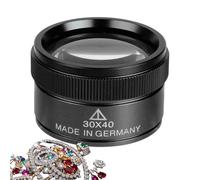 Jewelry Loupe Magnifier - 30X Handheld Magniifying Glass Portable Loupe Enhanced Detail Viewing | Gold-Plated Aluminum Alloy with Optical Glass Lens for Jewelry, Coin, Electronics, Geology