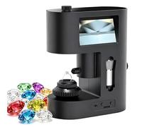 Jewelry Magnification Viewer, Dual LCD Screen 30-200X Magnification, Adjustable Focus, LED Light for Gemstone Appraisal and Inspections, Digital Code Reader