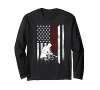 Jewelry Making American Flag Distressed USA Crafter Long Sleeve T-Shirt
