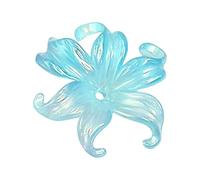 Jewelry Making Flower Bead with Glossy Acrylic Floral, Blue | Ready-to-String Center Hole, Curled Petal Tips, Glossy Acrylic Appearance for Decorative Jewelry Arrangements