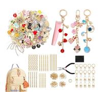 Jewelry Making Kit - 325 Piece DIY Craft Set, Keychain Accessories and Bag Charm Supplies | Assorted Pendant Charms Kit for Creative Design, Arts and Crafts Activity for Kids Teens Party School Use
