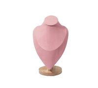 Jewelry Mannequin Bust 1pc Wooden Mannequin Bust Necklace Display Stand Portrait Model Neck Pendant Jewellery Storage Rack Holder Window(L)