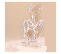 Jewelry Mannequin Bust Portrait Neck Necklace Window Display Rack Jewelry Earrings Plastic Mannequin Display Rack Jewelry Pendant Necklace(Clear)