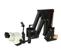 Jewelry Micro Inlaid Microscope 7X-4.5X Multi-Directional Zoom, 10X Eyepiece, 60-LED Ring Light, Spring Bracket 77mm Working Distance for Precision Jewelry Making & Gem Setting (77mm with lens)