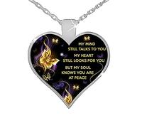 Jewelry MY STILL Gift TO Necklace YOU Heart My Mind Day Memorial TALKS MIND Necklaces Pendants Bulky (C, One Size)