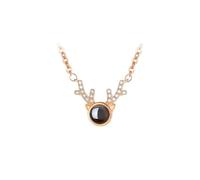 Jewelry/Necklaces Necklaces Antler Shape, Microcarped the Circle Languages I Love You, Total Length 14.96 in Pendants for Women