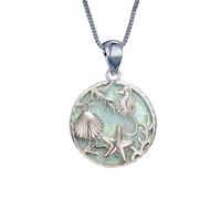 Jewelry New 2025 Arrival Fashion Cute Seahorse Sea Star Shell Pendant Necklace Inlay Imitation Blue Opal Pendant Necklace For Women Wedding Party With For You Accessories Trendy Creative Gift Gift