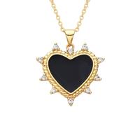 Jewelry New 2025 New Europe America Heart Pendant Oil Drip Necklace For Women Micro-Inlaid Choker Chain Charms Jewelry thing With For You Accessories Trendy Creative thing thing